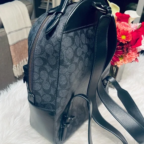 Coach Campus Backpack In Signature Canvas With Star Applique & Snakeskin Detail - Picture 8 of 16